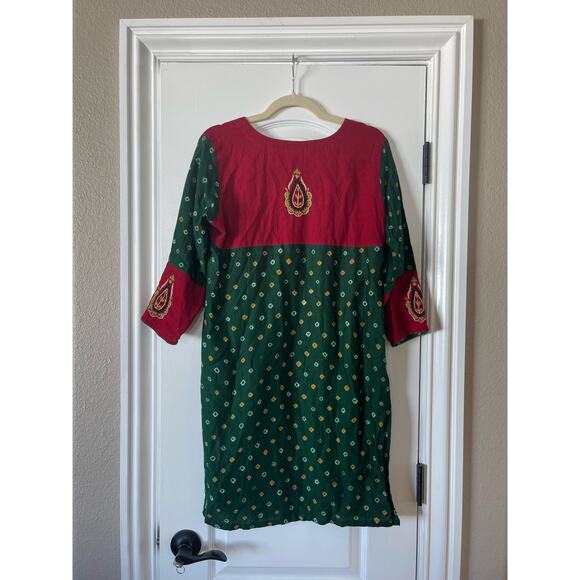 Unique Embroidery Muslin Dress Kurti Large 36 - Picture 2 of 8